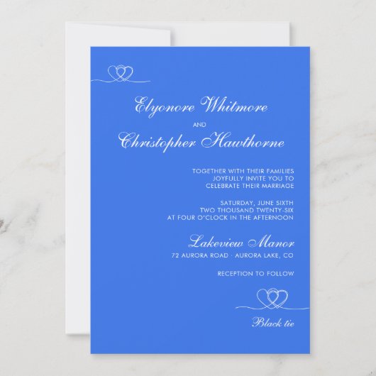 Invitation Bold Blue Modern Chic Mix and Match Wedding (Devant)
