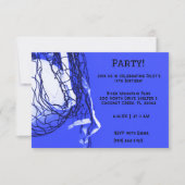 Invitation Bold Blue Volleyball Anniversaire (Devant)