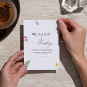 Invitation Bold Boho Rose Chic Fleur sauvage Mariage unique