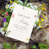 Invitation Bold Boho Rose Chic Fleur sauvage Mariage unique