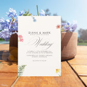 Invitation Bold Boho Rose Chic Fleur sauvage Mariage unique