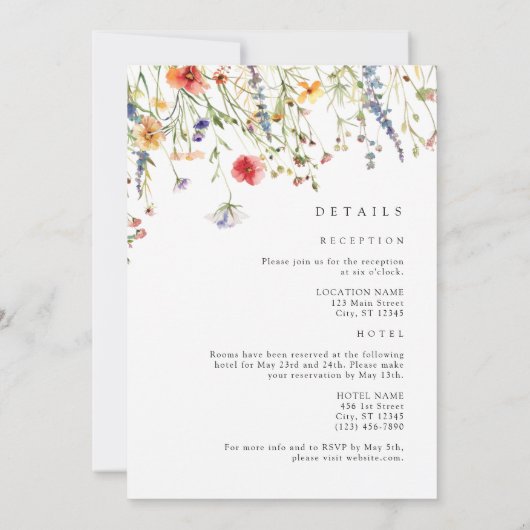 Invitation Bold Boho Wildflower All in One Wedding (Dos)