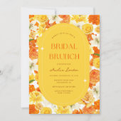 Invitation Bold & Bright Jaune Orange Floral Brunch de Mariag (Devant)