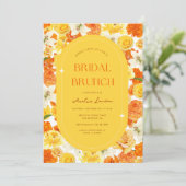 Invitation Bold & Bright Jaune Orange Floral Brunch de Mariag (Debout devant)