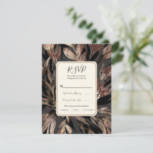 Invitation Bold Bronzy Floral Botanique Chic Mariage RSVP