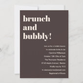 Invitation Bold Brown Modern Brunch Bubbly Bridal Shower (Devant)