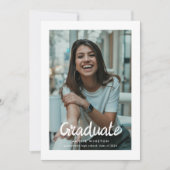 Invitation Bold Brush Script Photo Graduation Announcement (Devant)