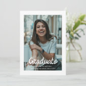 Invitation Bold Brush Script Photo Graduation Announcement (Debout devant)