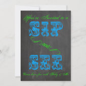Invitation BOLD Chalkboard Sip et voir Baby shower garçon Inv (Devant)
