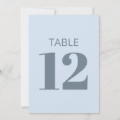 Invitation Bold Cool Soft Light Blue Modern Table Number Sign (Dos)