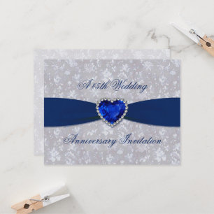 Invitation Bold Damask 45e Anniversaire 4,25x5,5