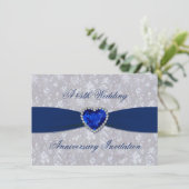 Invitation Bold Damask 45e anniversaire 4,5 x 6,25 (Debout devant)