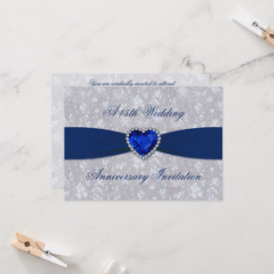 Invitation Bold Damask 45e anniversaire 4,5 x 6,25