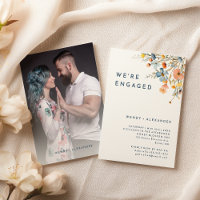 Bold Elegant Floral Nous sommes engagés Photo Invi