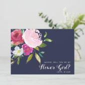 Invitation Bold Floral Serez-Vous Ma Proposition Flower Girl (Debout devant)