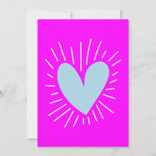 Invitation Bold Fuchsia & Light Blue Anniversaire (Dos)