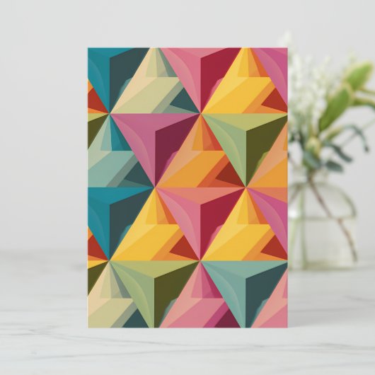 Invitation Bold Geometric Triangle Pattern  (Debout devant)