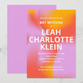 Invitation Bold Gradient Lavande Orange Cool Bar Mitzvah (Devant / Derrière)