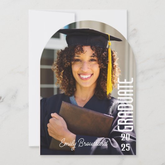 Invitation Bold Graduate Arch Photo Party Graduate (Devant)