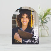 Invitation Bold Graduate Arch Photo Party Graduate (Debout devant)