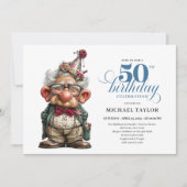 Invitation Bold Humor Man 50 Year Birthday Party Invite (Devant)