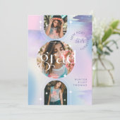 Invitation Bold Iridescent Watercolor Photo Grad Announcement (Debout devant)