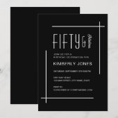 Invitation Bold Modern Fifty & Fabulous 50th Birthday Party (Devant / Derrière)