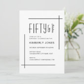 Invitation Bold Modern Fifty & Fabulous 50th Birthday Party (Debout devant)