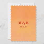 Invitation Bold Modern Orange Sunset Monogram Wedding (Dos)