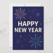 Invitation Bold Navy Gold 2026 Celebration Fireworks (Dos)