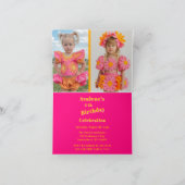 Invitation Bold Pink and Bright Orange Ajouter Photos Anniver (Intérieur)
