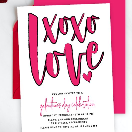 Invitation Bold Pink Galentine's Day Party