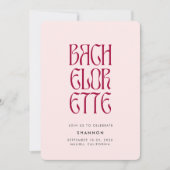 Invitation Bold Pink Magenta Typographie Bachelorette Week-en (Devant)
