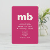 Invitation Bold Pink Minimalist Wedding (Debout devant)