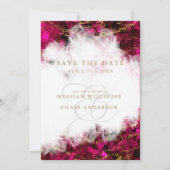 Invitation Bold Pink Tourmaline et Crystal Enregistrer la dat (Devant)