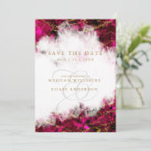 Invitation Bold Pink Tourmaline et Crystal Enregistrer la dat (Debout devant)