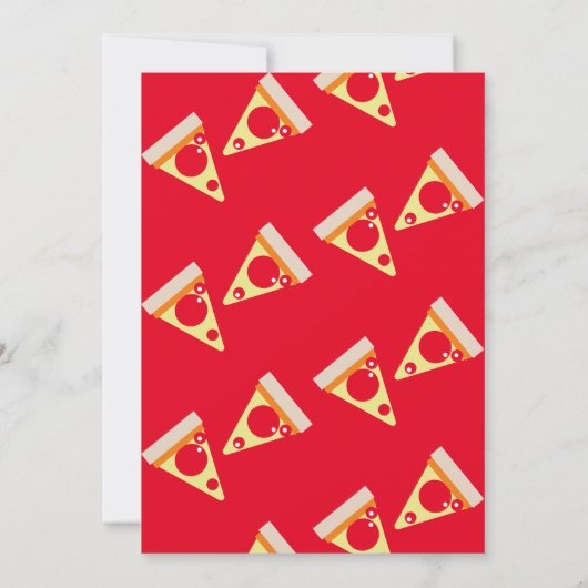Invitation Bold Pizza Anniversaire Restaurant Blue Red (Dos)