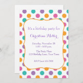 Invitation Bold Polka Dots (Devant / Derrière)