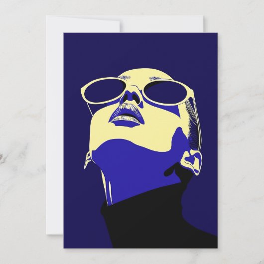Invitation Bold Pop Art Femme avec lunettes de soleil (Devant)