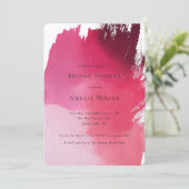 Invitation Bold Red Abstract Painting Modern Bridal Shower (Debout devant)