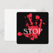 Invitation Bold Red Handprint "STOP" Warning Symbol – Activis (Devant / Derrière)