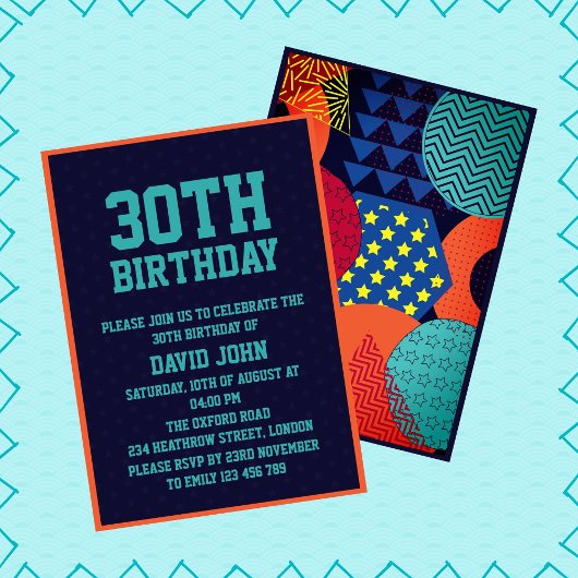 Invitation Bold Retro Pop 30e anniversaire
