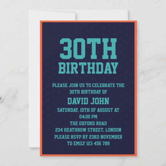 Invitation Bold Retro Pop 30e anniversaire (Devant)