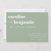 Invitation Bold Sage Green Chic Mariage moderne RSVP en ligne (Devant)