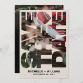 Invitation Bold Save the Date Photo Frame Sand Wedding (Devant / Derrière)