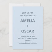 Invitation Bold Soft Blue Modern Minimal Wedding Typography (Devant)