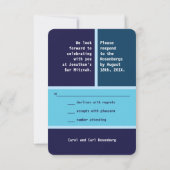 Invitation Bold Star of David Bar Mitzvah RSVP Réponse (Dos)