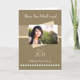 Invitation Bold Stripe Folded Graduation Invite (tan)