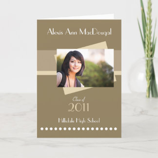 Invitation Bold Stripe Folded Graduation Invite (tan)