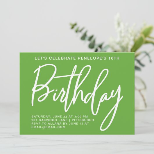 Invitation Bold Stripes fête d'anniversaire (Debout devant)